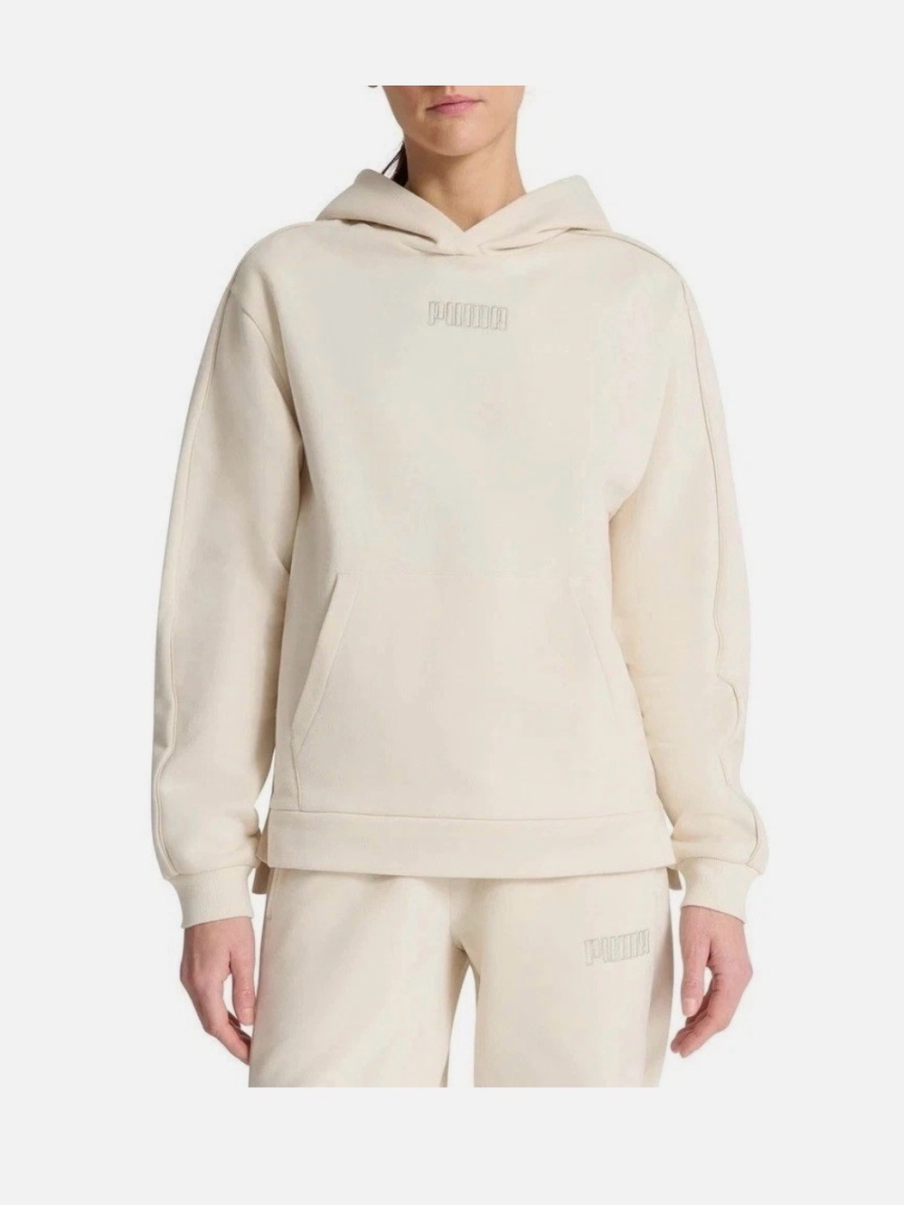 Puma Women's Ivory Pullover Hoodie lounge set L/M